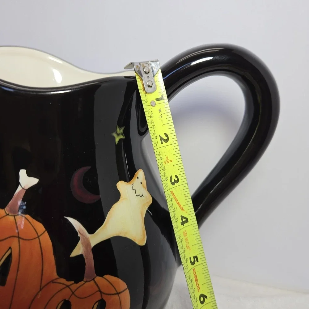 Halloween Ceramic Pitcher Pumpkins Ghosts Stars Black Jack O Lantern Target